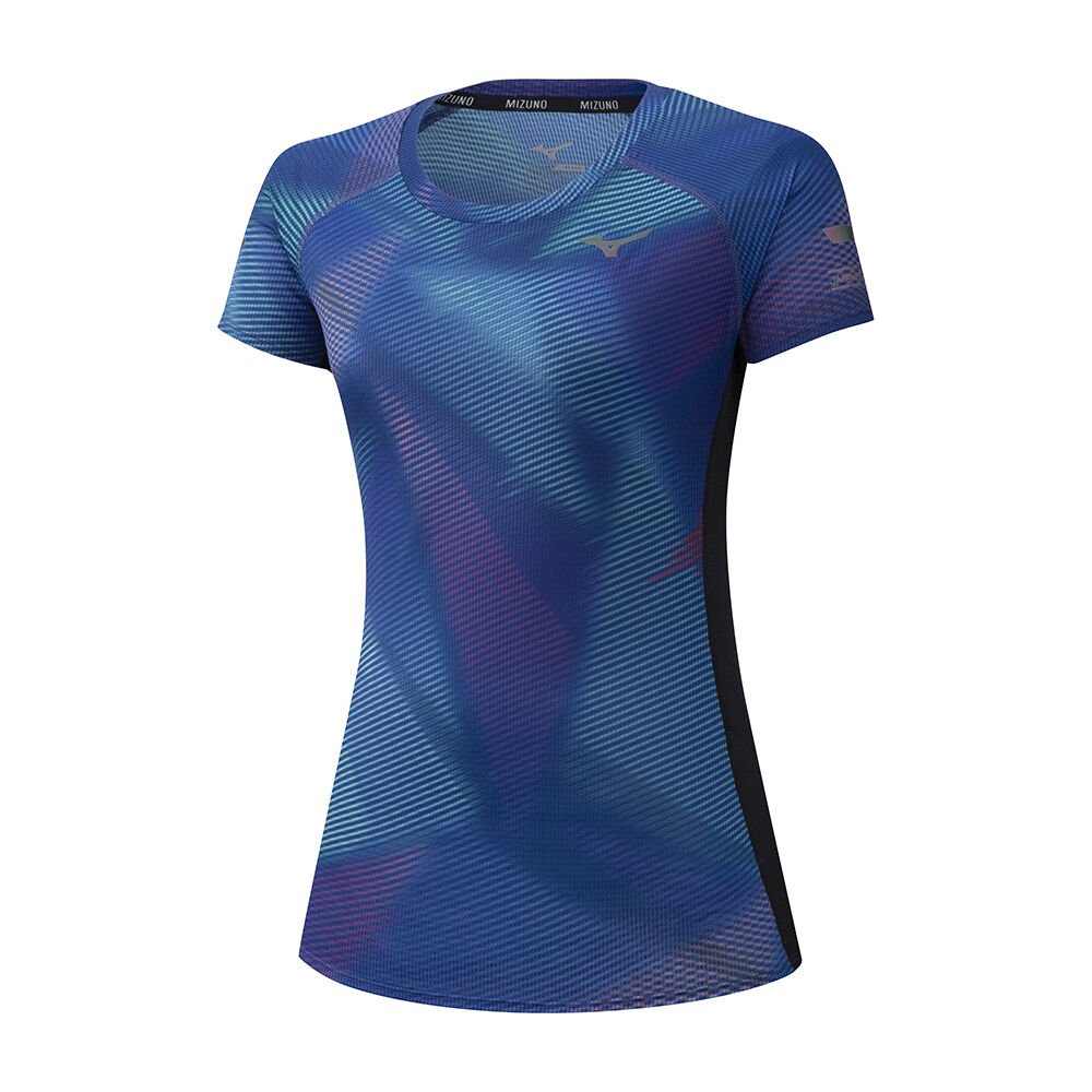 Camisetas Mizuno Running Graphic Aero Para Mujer Azules 3160549-BM